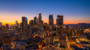 Los Angeles skyline at dusk
