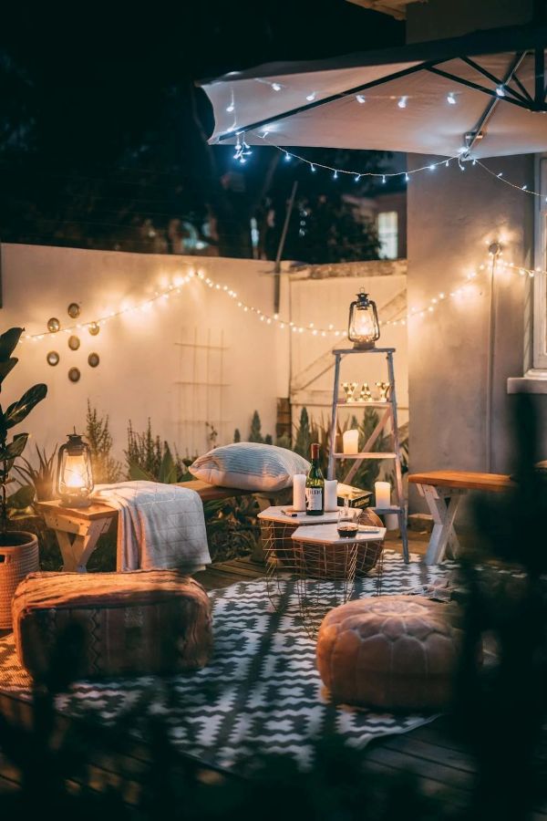 Cozy outside lounge area for networking