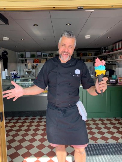 Kenny Mattsson, founder of Kennys Gelato at the shop