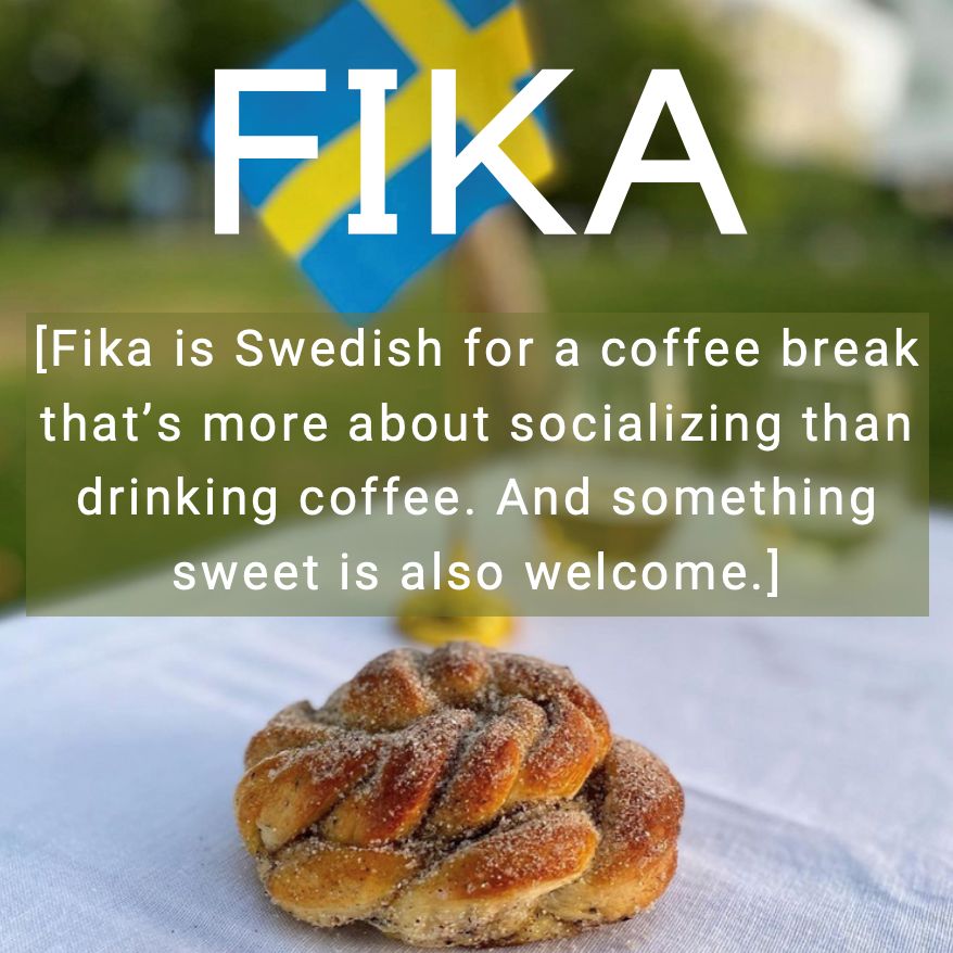 Fika is Swedish for a coffee break